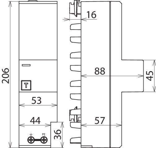 Dehn 900396 Kombiableiter DEHNshield ZP Basic, Typ 1+2, für Wohngebäude ohne äußeren Blitzschutz, für TT- und TN-S-Systeme (3+1-Schaltung)