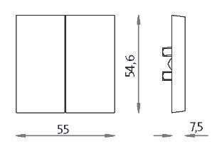 Kopp 490399006 HK07 - Flächendoppelwippe mit Pfeilsymbol, Farbe: anthrazit