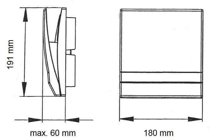 Lunos 040087 Komfort Innenblende 9/IBK für Lüfter e², ALD, ALD-S, AB 30/60, RA 15-60, Kunststoff, mechanisch verschließbar, weiß