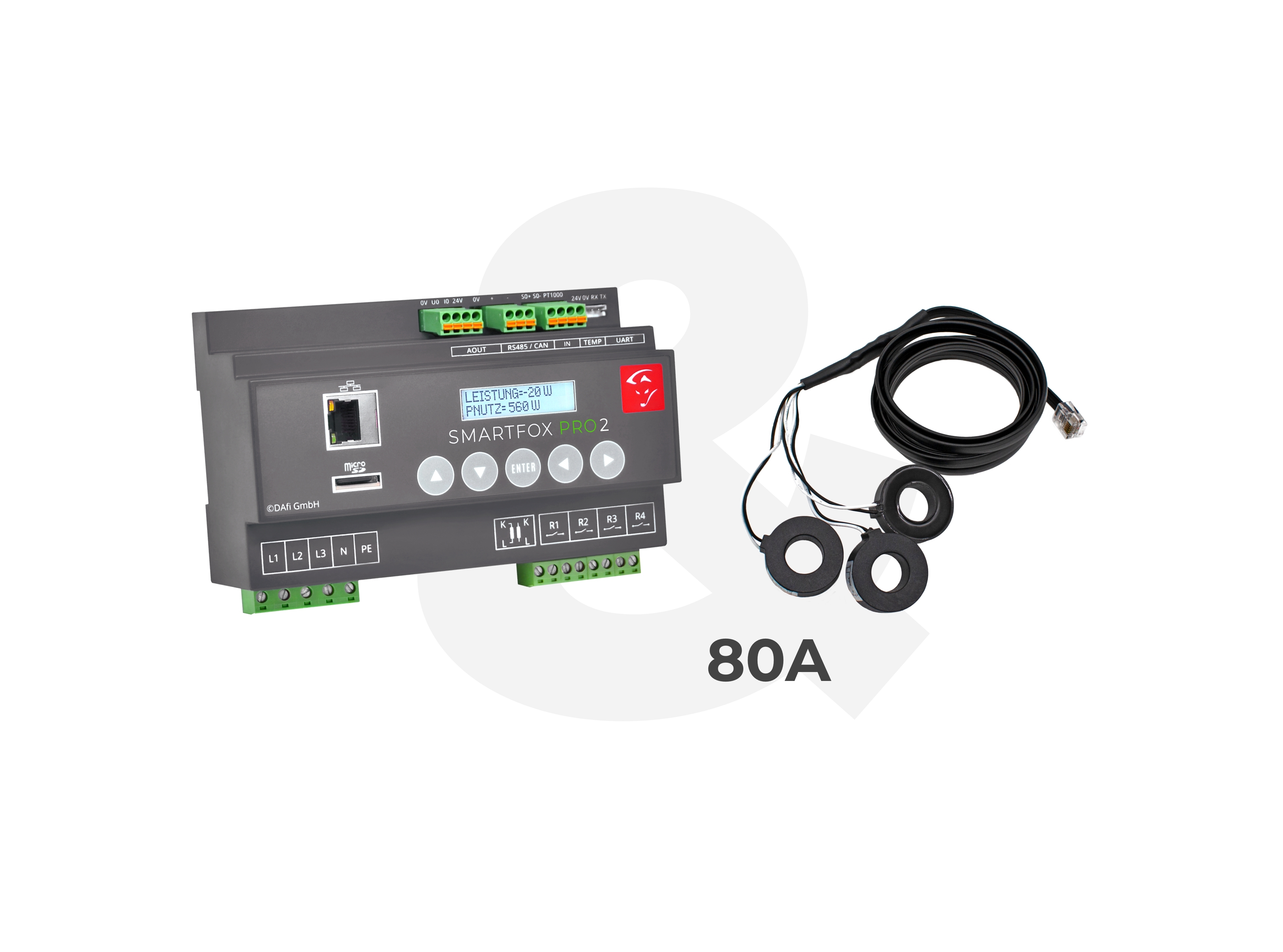 SMARTFOX PRO2 80A 0796554799063 Energiemanager inkl.Stromwandler 80A und 3 Jahre Premiummonitoring
