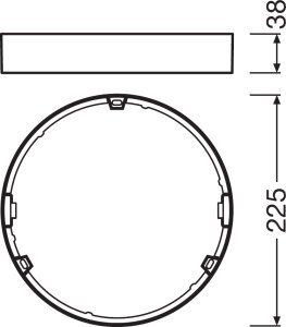 LEDVANCE Slim Frame für Downlight Ø210mm, Höhe 38mm