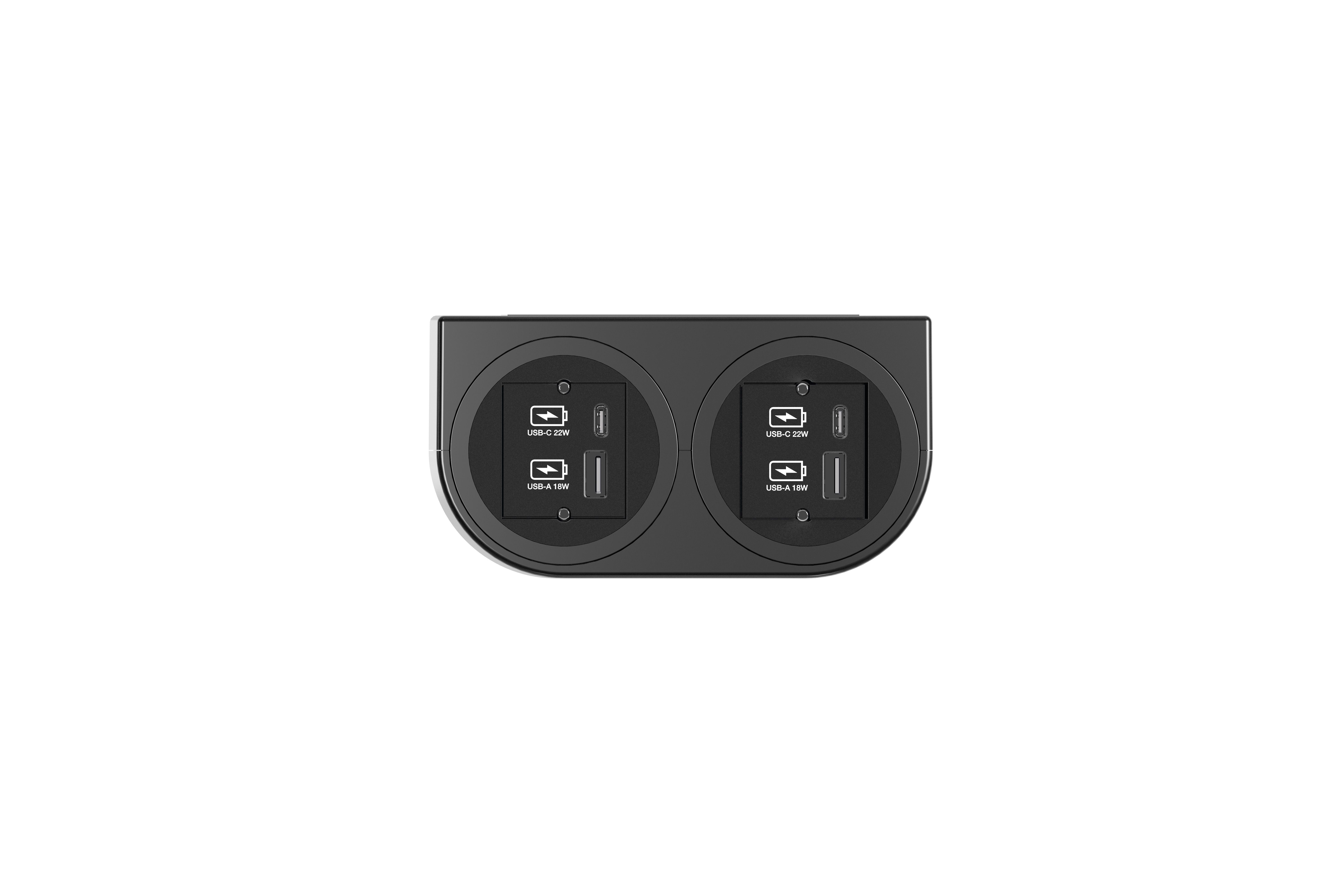 Bachmann BM0020113 Steckdoseneinheit PIX HOLDER 2-fach, 2x Сustom Module USB А/С 22 W, 0,2 m GST18, schwarz