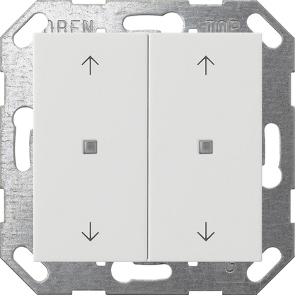 Gira 517427 Taster Wippe 2-fach Pfeile , One und KNX, System 55, reinweiß seidenmatt
