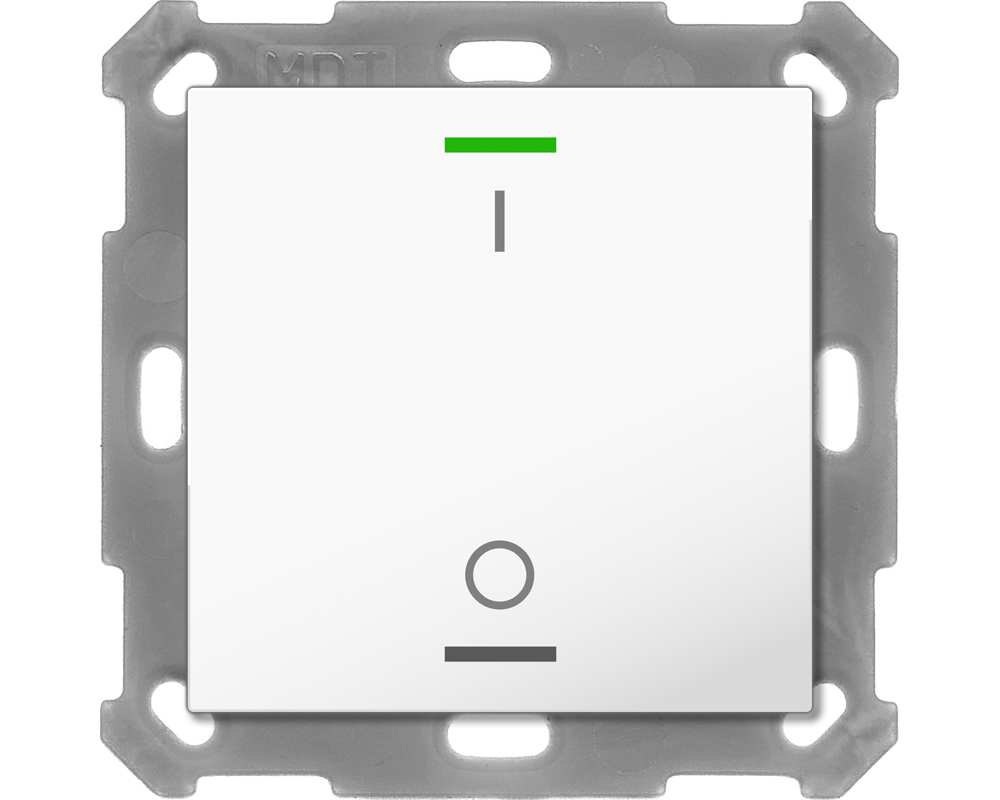 MDT BE-TAL55T1.B1 KNX Taster Light 55 1-fach, RGBW, mit Temperatursensor, Reinweiß glänzend, Schalten