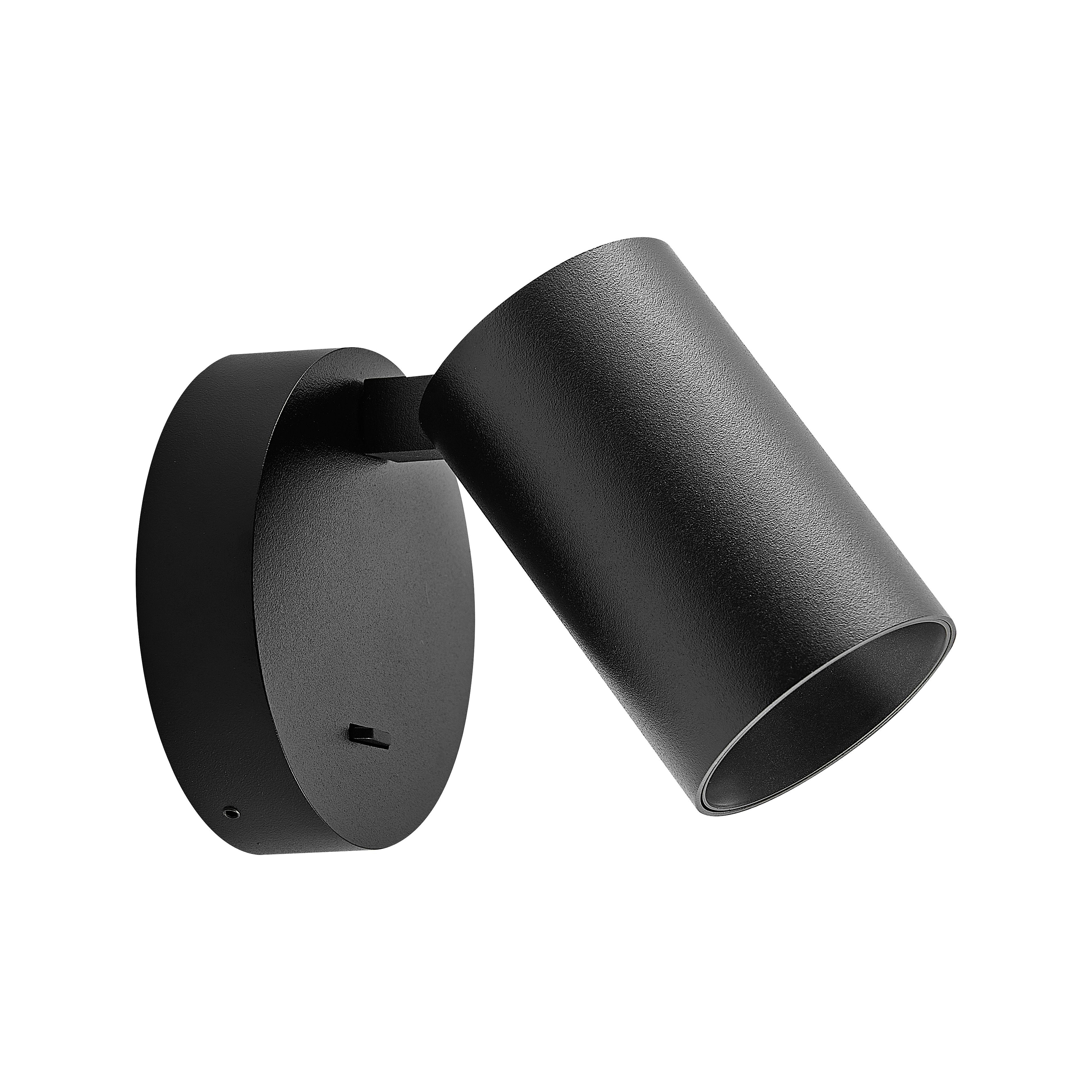 Deko-Light 341334 Wandaufbauleuchte, Can Tilt rund, 1x 7,5 W GU10, 220-240 V/AC, IP 20, schwarz