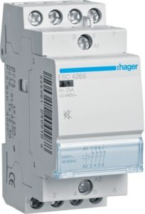 Hager ESC426S Schütz, 4-pol., 25A, 4 Öffner, 230V, brummfrei