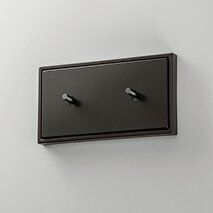 Jung AL12-200DR01 Abdeckung mit Kipphebel "Zylinder", 2 x 1 Kipphebel, waagerecht, Serie LS 1912, dark (lackiertes Aluminium)