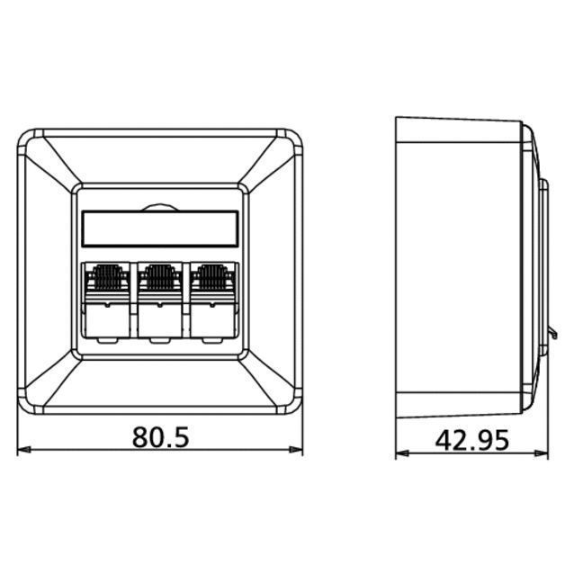 Metz Connect 1309130002-E Netzwerkdose E-DATmodul 3x8(8) Cat.6