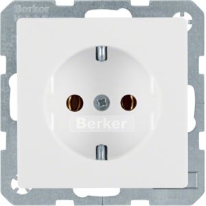 Berker 41436089 Schutzkontakt-Steckdose mit Schraubliftklemmen Q.1/Q.3/Q.7 polarweiß samt