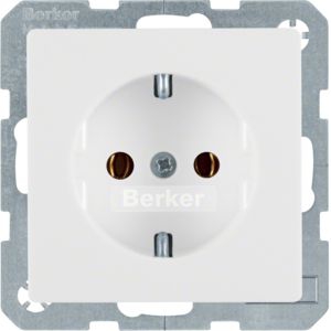 Berker 41436089 Schutzkontakt-Steckdose mit Schraub-Liftklemmen, Q.x, polarweiß samt