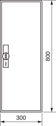 Hager ZB11S, univers Z Leerschrank mit Tür IP44, H=800mm, 1 Feld