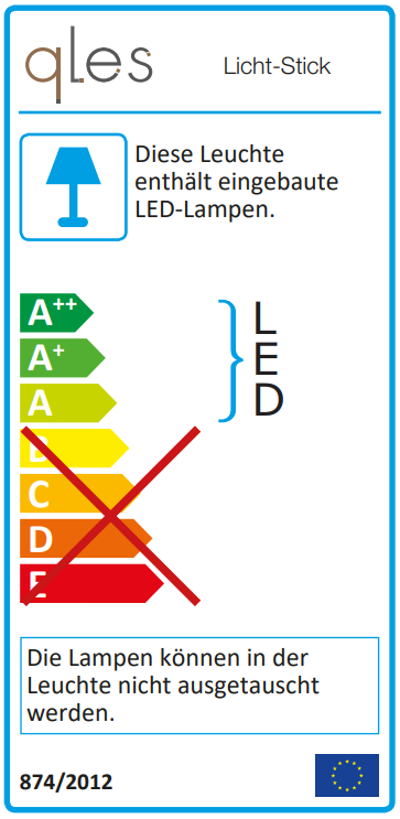 qles LSL6035 Licht-Stick, für Merten D-Life, beleuchtet/LED/warmweiß (3000k), Lotosweiß, brillant