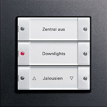 Gira 5333100 eNet Funk Wandsender 3-fach, System 55, Wippen mit Beschriftungsfeld