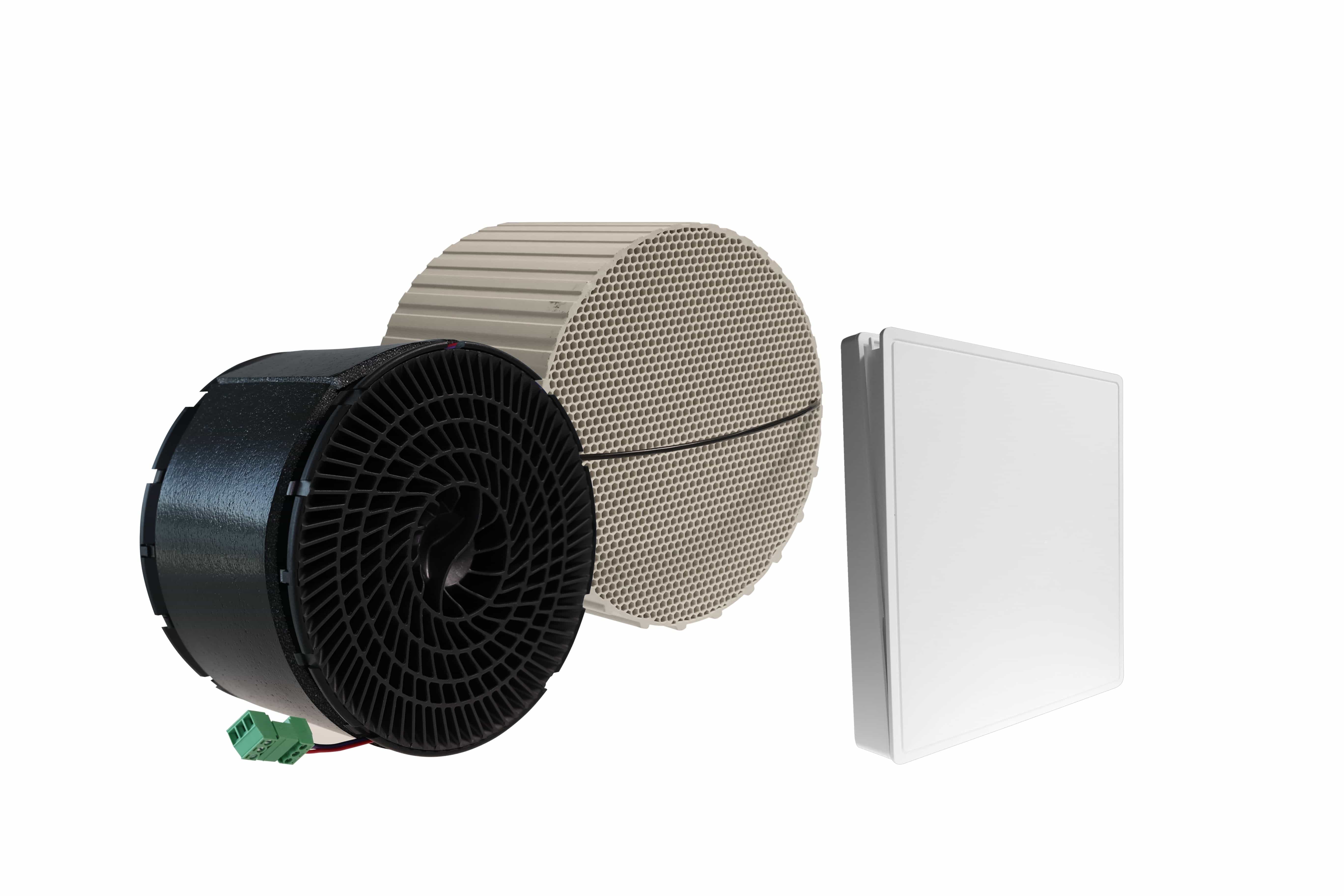 Zewotherm 14160002 ZEWO Fertigstellungsset K, 12 V, Lüftereinheit, Keramik-Wärmetauscher WRG 2.0, Innenblende, kompakte Bauform