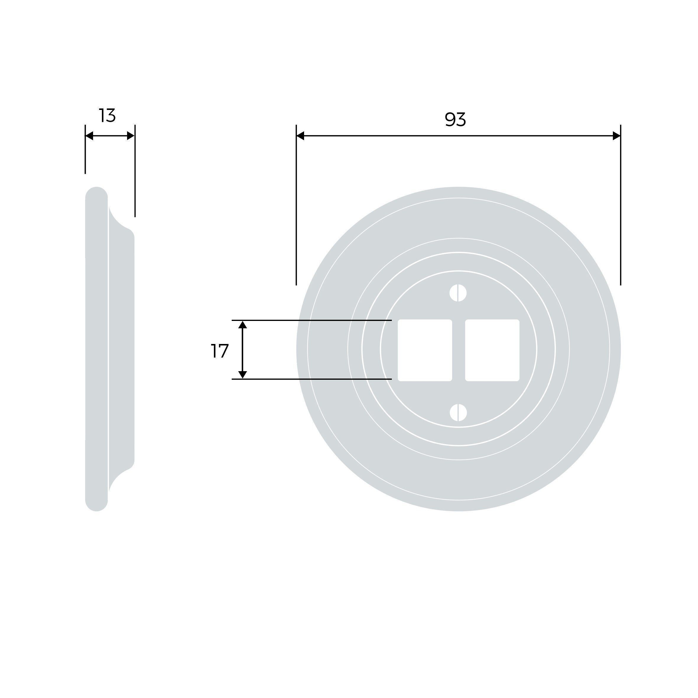 Katy Paty AURUM Porzellan-Abdeckung duo für Modular Jack / Cat 6A geschirmt