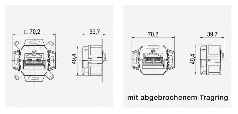 Rutenbeck 138104070 UAE-Anschlussdose, UAE-ClassEA, ISO8/8, Up0