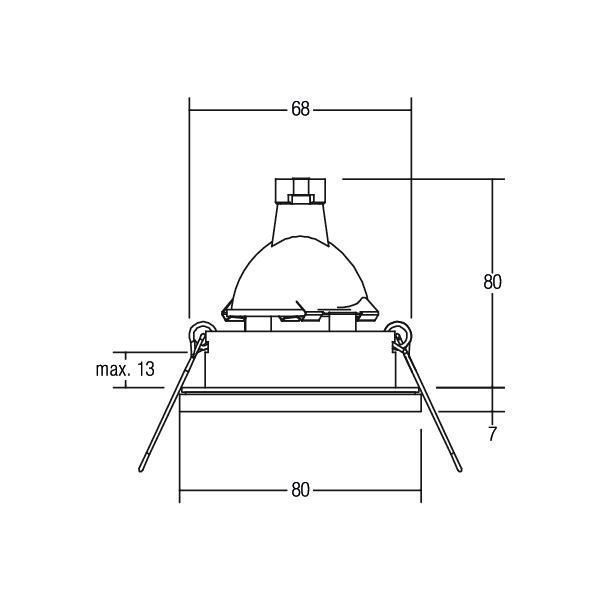 Brumberg 2062.07 Feuchtraum-Einbaustrahler, 12V/50W IP65
