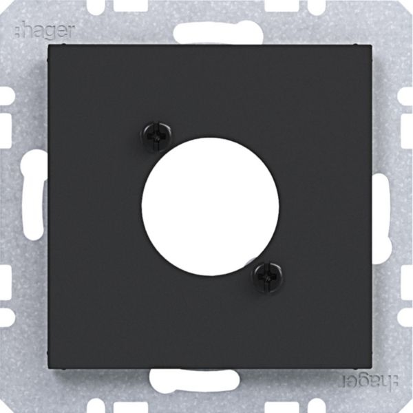 Hager WAF1177BM Zentralplatte für XLR Steckverbinder D-Serie, A.x/C.x/S.x/B.x/Q.x/K.x, nachtschwarz matt