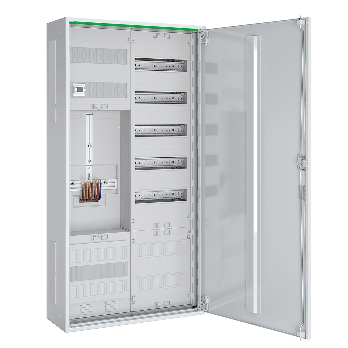 ABN ABNRS207Z0021 Zählerschrank 3Pkt, 1Z, 1V, 1APZ, sHS, IP44, SKII, 5-polig, BxHxT 550x1100x210 mm, weiß