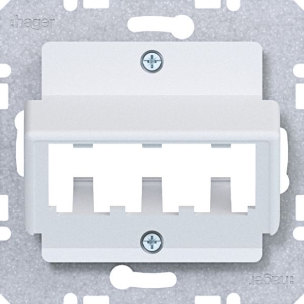 Hager WAF2162WM Zentralplatte für 3 MINI-COM Module, A.x/C.x/S.x/B.x/Q.x/K.x, lichtweiß matt