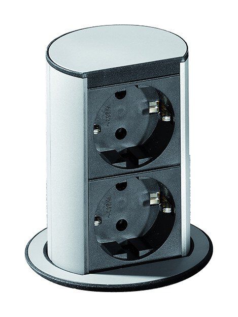 Bachmann 928.002 Elevator, 2 Schutzkontaktsteckdosen, Zuleitung 2,0m H05VV-F3G1,5qmm, Aderendhülsen, Schutzkontakt-Montagestecker