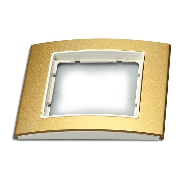 Berker 10113046 Rahmen 1-fach, B.3, Alu, gold/polarweiß