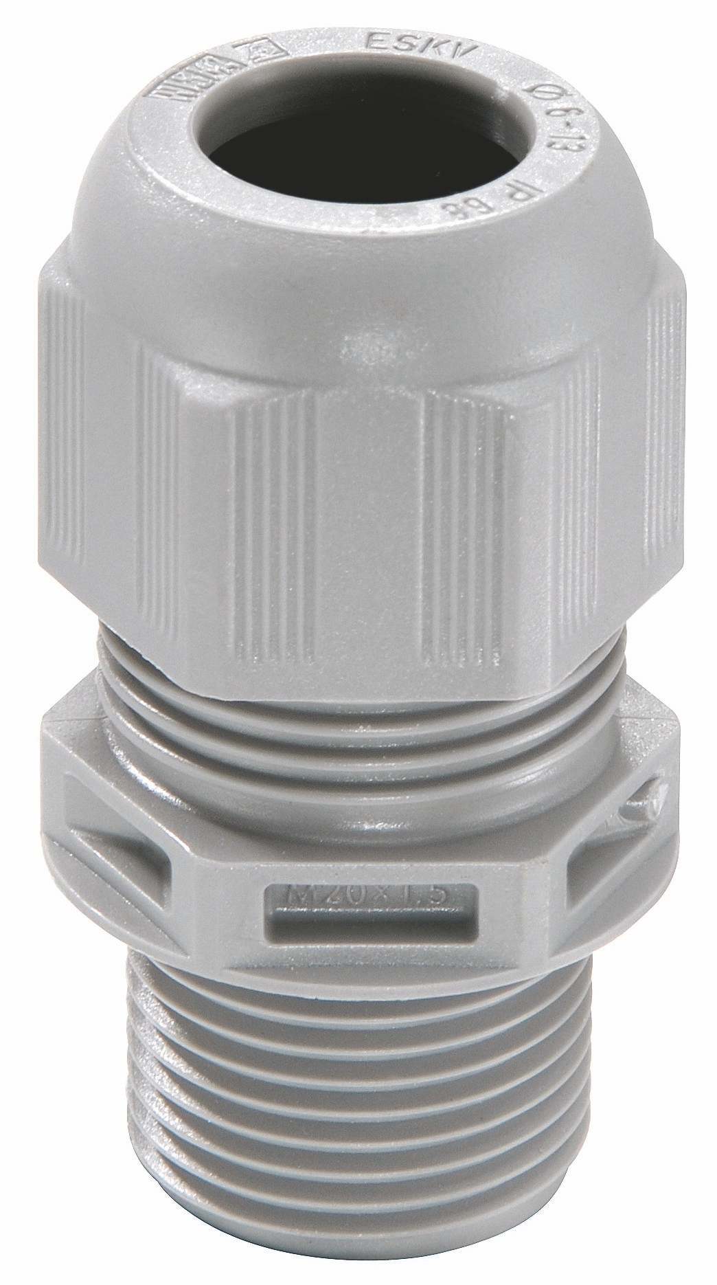 WISKA 10066517 Kunststoffkabelverschraubung M16, lang, IP68, 4,5 bis 10 mm, silbergrau