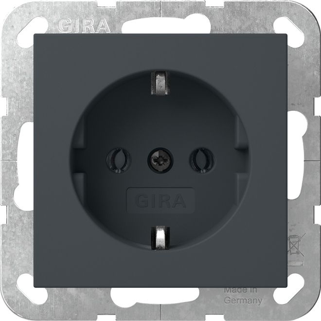 Gira 418828 Schutzkontakt-Steckdose, System 55, anthrazit