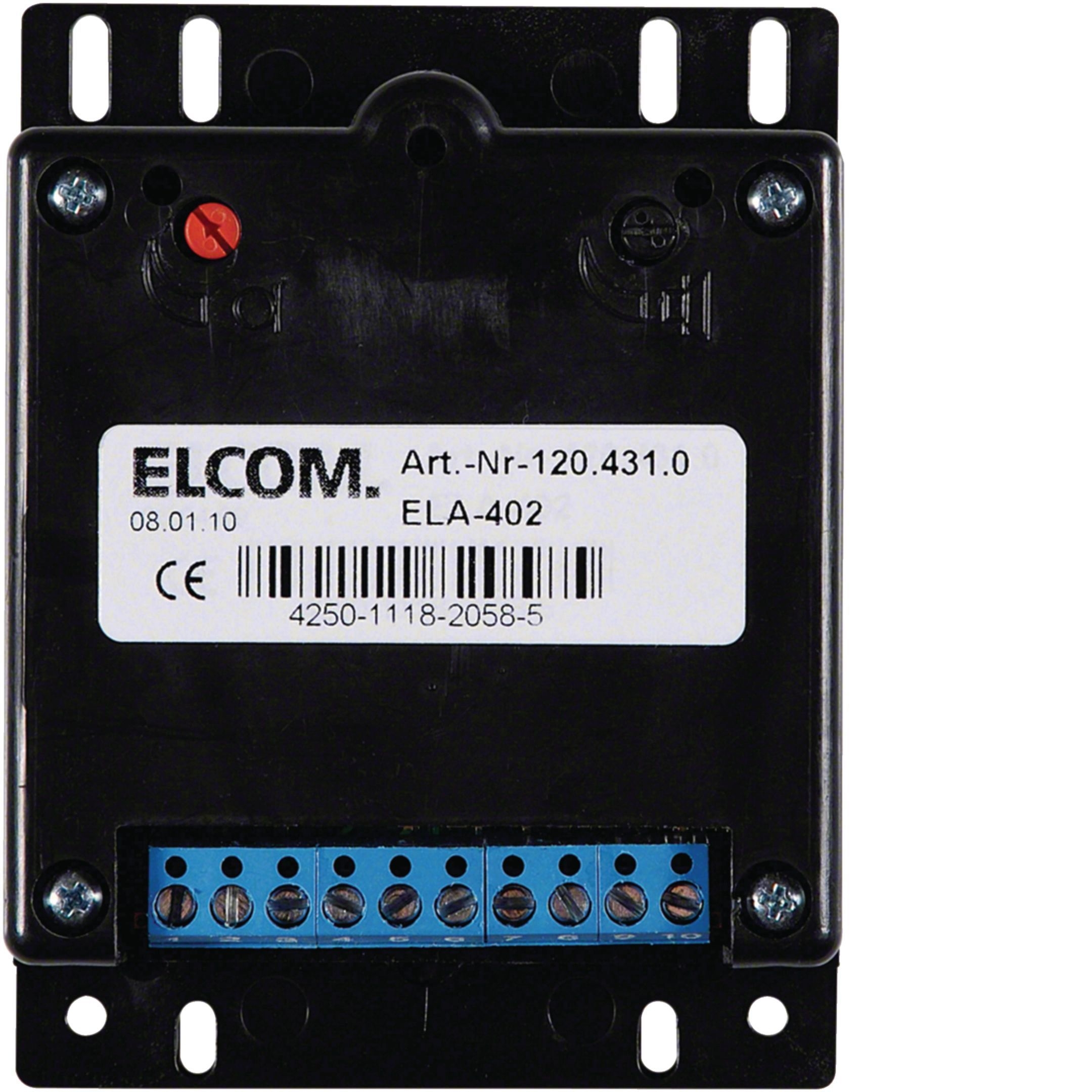 Elcom 1204310 Türlautsprecher Einbau für Türsprechanlagen mit 1+n Technik, schwarz