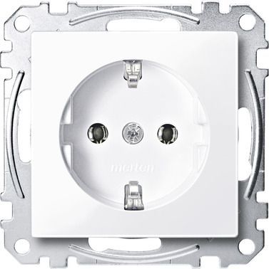Merten MEG2401-0325 Schutzkontakt-Steckdose, Schraub-Liftklemmen, System M, aktivweiß glänzend