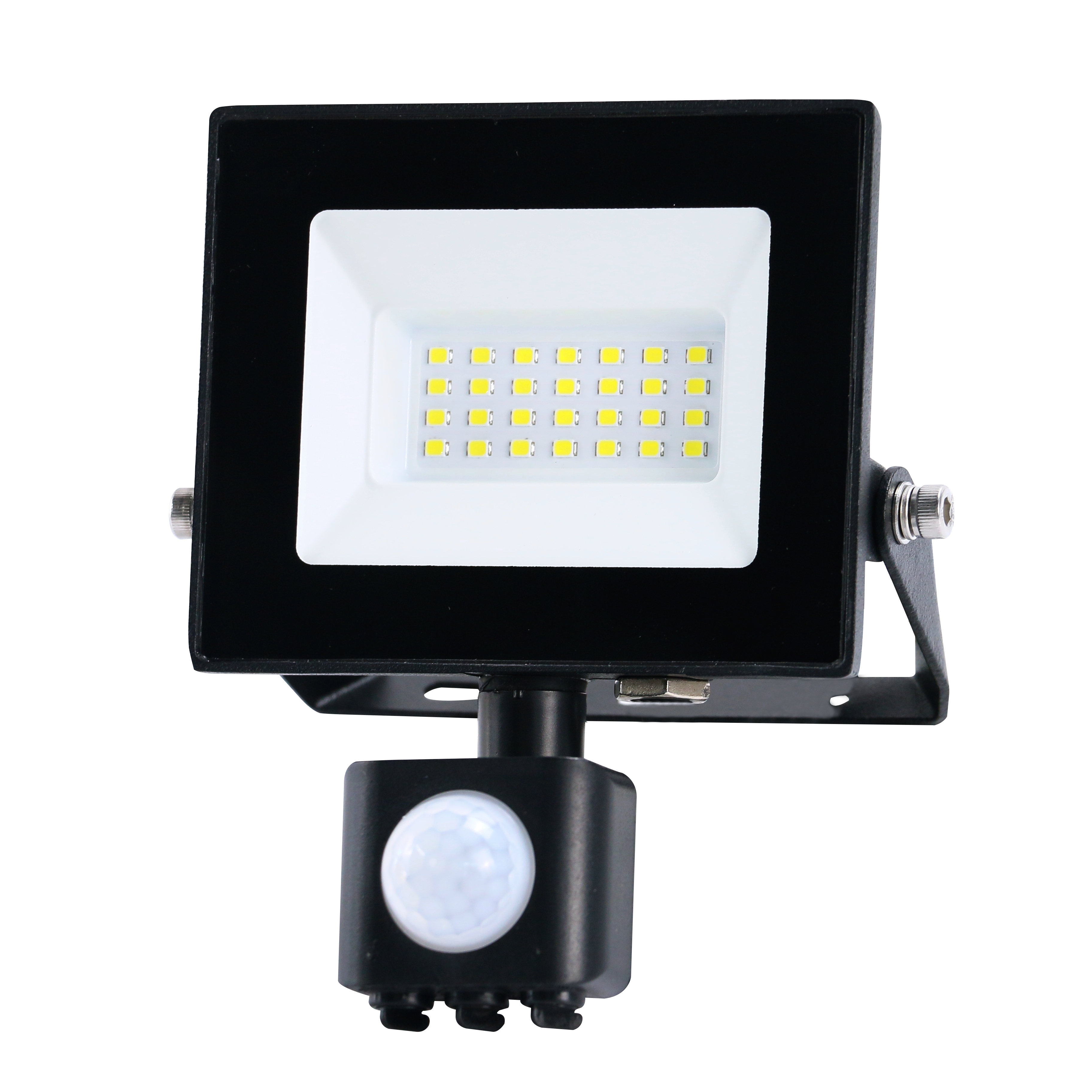 Heitronic VO-501416 LED Flutlichtstrahler BOLTON 2.0, 20 W, 3000 K mit Bewegungssensor, 500mm Anschlusskabel und freien Enden