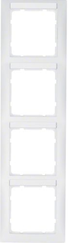 Berker 10149919 Rahmen mit Beschriftungsfeld 4-fach senkrecht, S.1, polarweiß matt