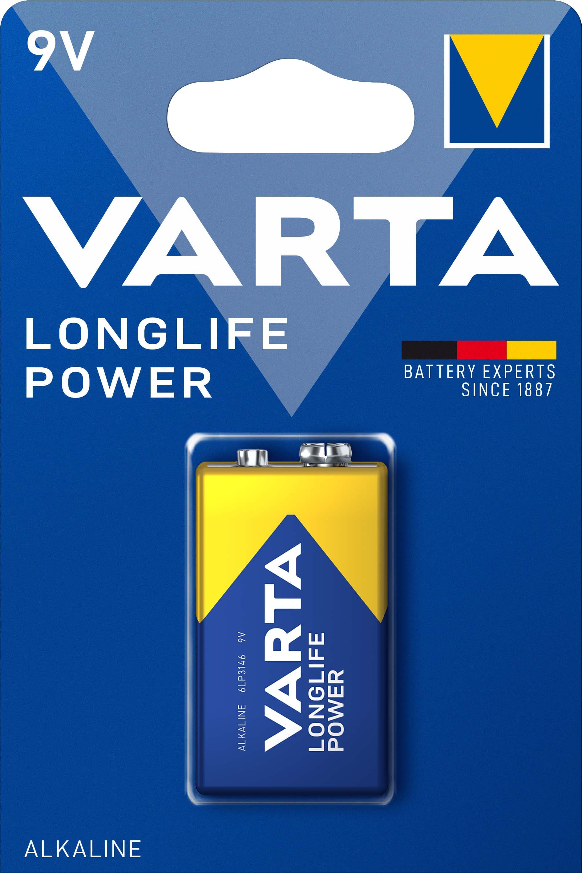 Varta Longlife Power Batterie 9V-Block 580mAh 1-Stück in Blister