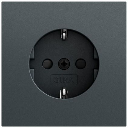 Gira 418373 Schutzkontakt-Steckdose mit erhöhtem Berührungsschutz (Safety Plus) Schraubklemmen, System 70, anthrazit (lackiert)