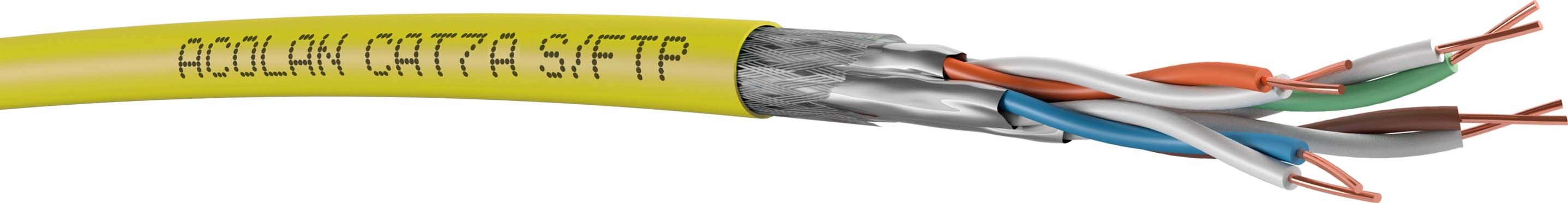 8P S/FTP AWG22 Daten- und Kommunikationskabel Kat.7A, 500m-Trommel, gelb