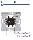 Berker 5035 Serientaster 2 Schließer mit gemeinsamer Eingangsklemme