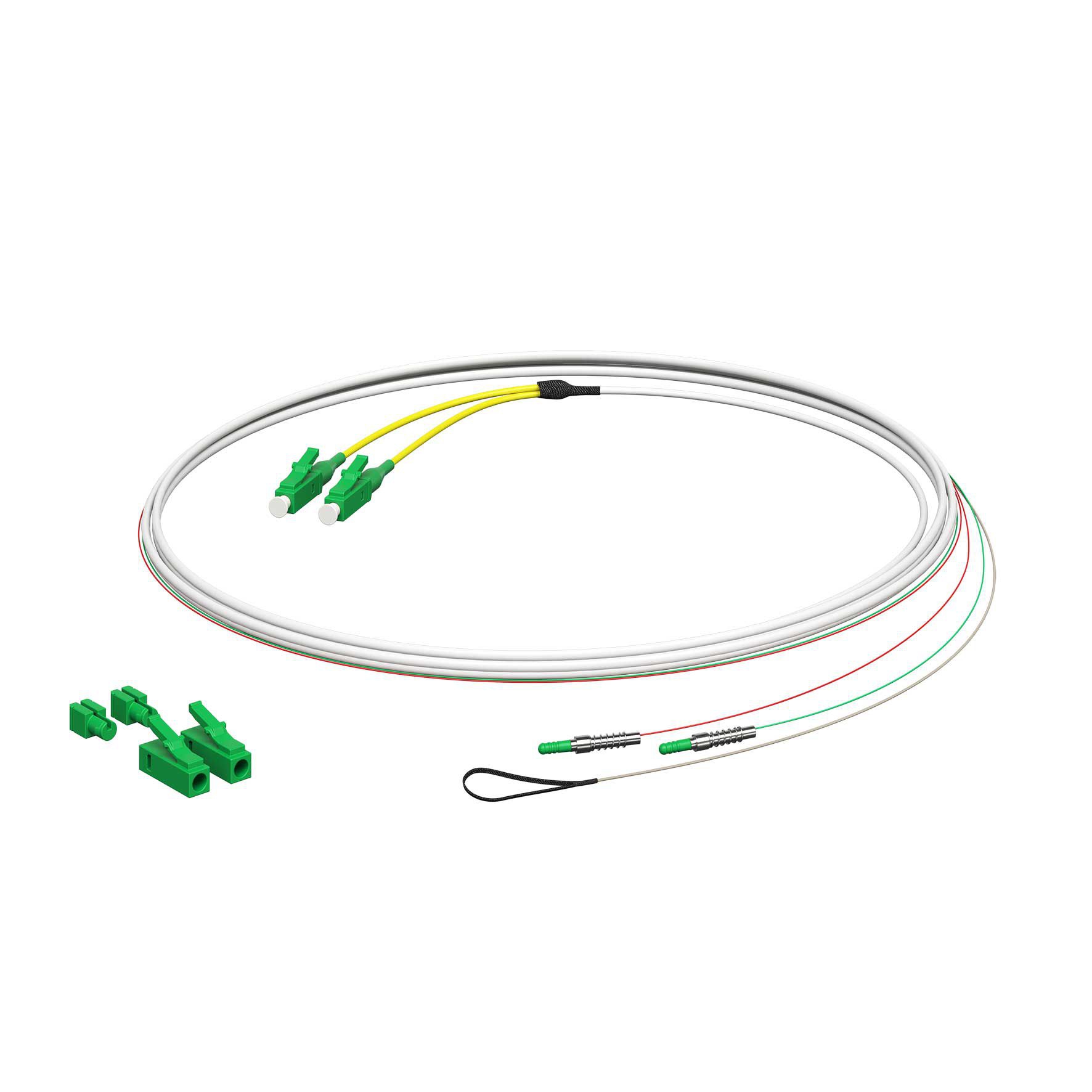 Kaiser 4264001 Glasfaser Patchkabel E3S Connect® LC/APC-E3S, 2xF, L=2m, HÜP zum Gf-GV