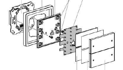 Gira 2022112 Tastsensensor 3 Basis 2-fach für KNX, Flächenschalter, reinweiß glänzend