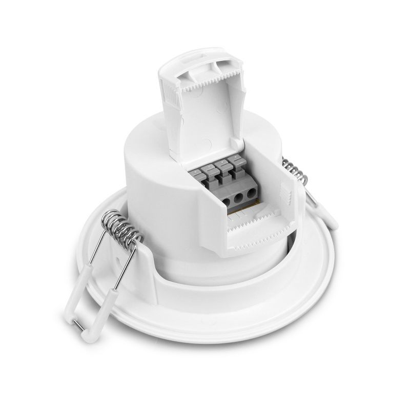 Heitronic 501456 LED Einbaustrahler DL7003, rund, 5,5 Watt, 3000/4000/6500 K, 540/600/580 lm, dimmbar, IP44, schwenkbar, weiß, schwarz und silber gebürsteter Abdeckring