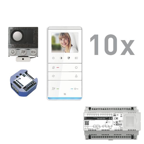 TCS PVIF100/001 Video-Sprechanlagen-Set für Briefkastenanlagen mit TASTA Video 10 WE
