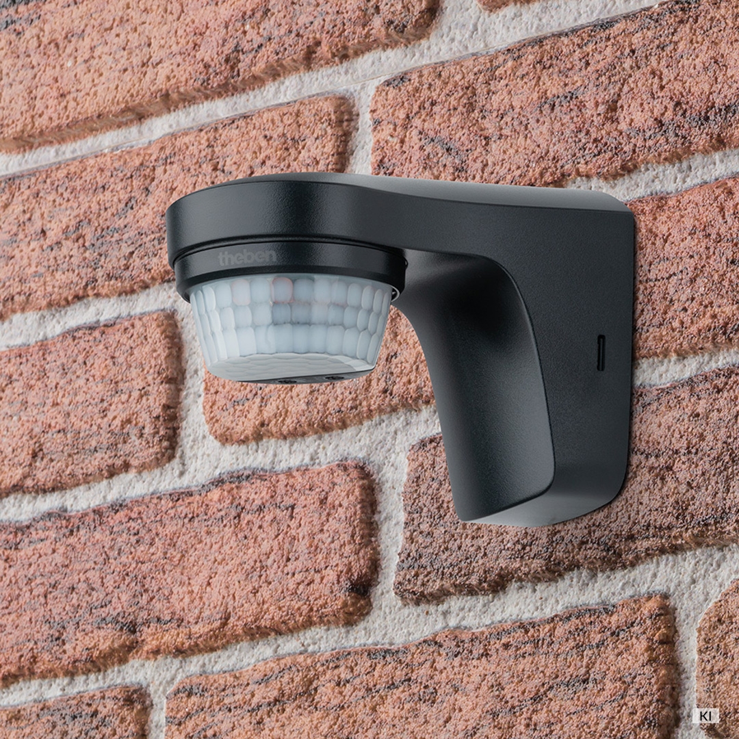 Theben 1010501 theLuxa S150 BK Bewegungsmelder 150°für Wandmontage, IP55, schwarz