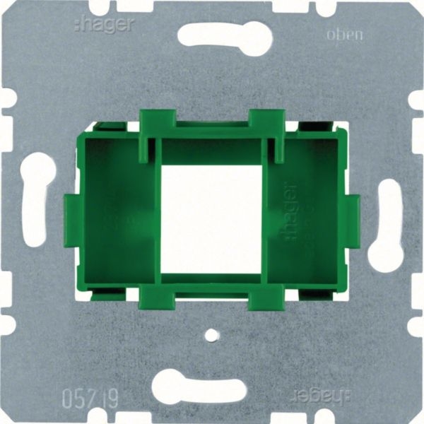 Hager WDF4614G Tragplatte mit grüner Aufnahme 1-fach für Modular Jack, Unterputz, grün