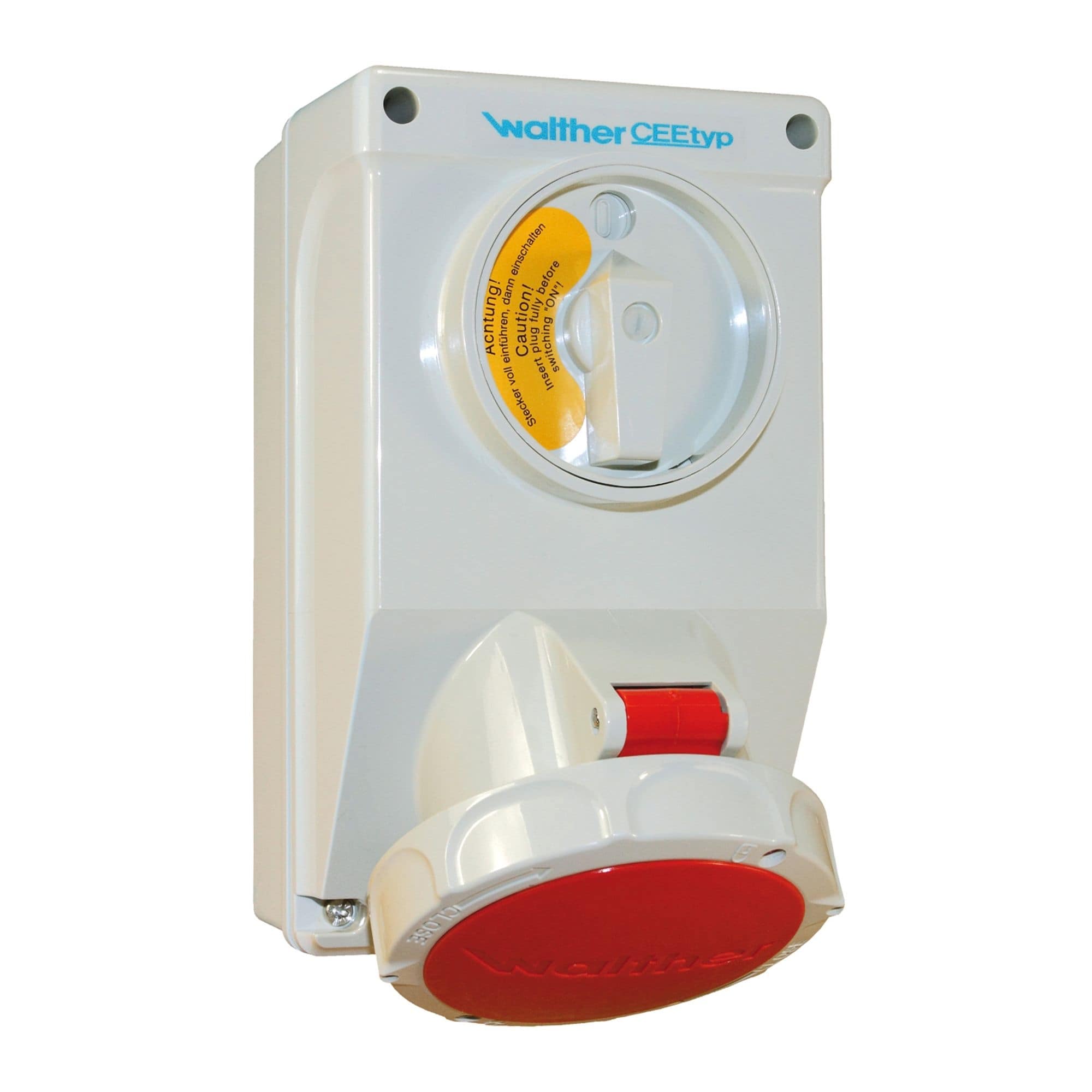 Walther Werke AT139509 Wasserdichte Wandsteckdose 32A 5P 9h mit 2-poligem Ausschalter und mechanischer Verriegelung