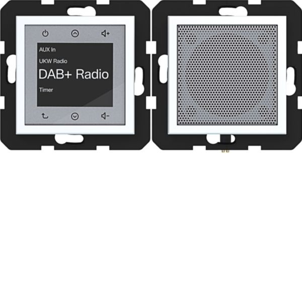 Hager WAN6010WM Radio Touch Unterputz DAB+ mit Lautsprecher, A.x/C.x, lichtweiß matt