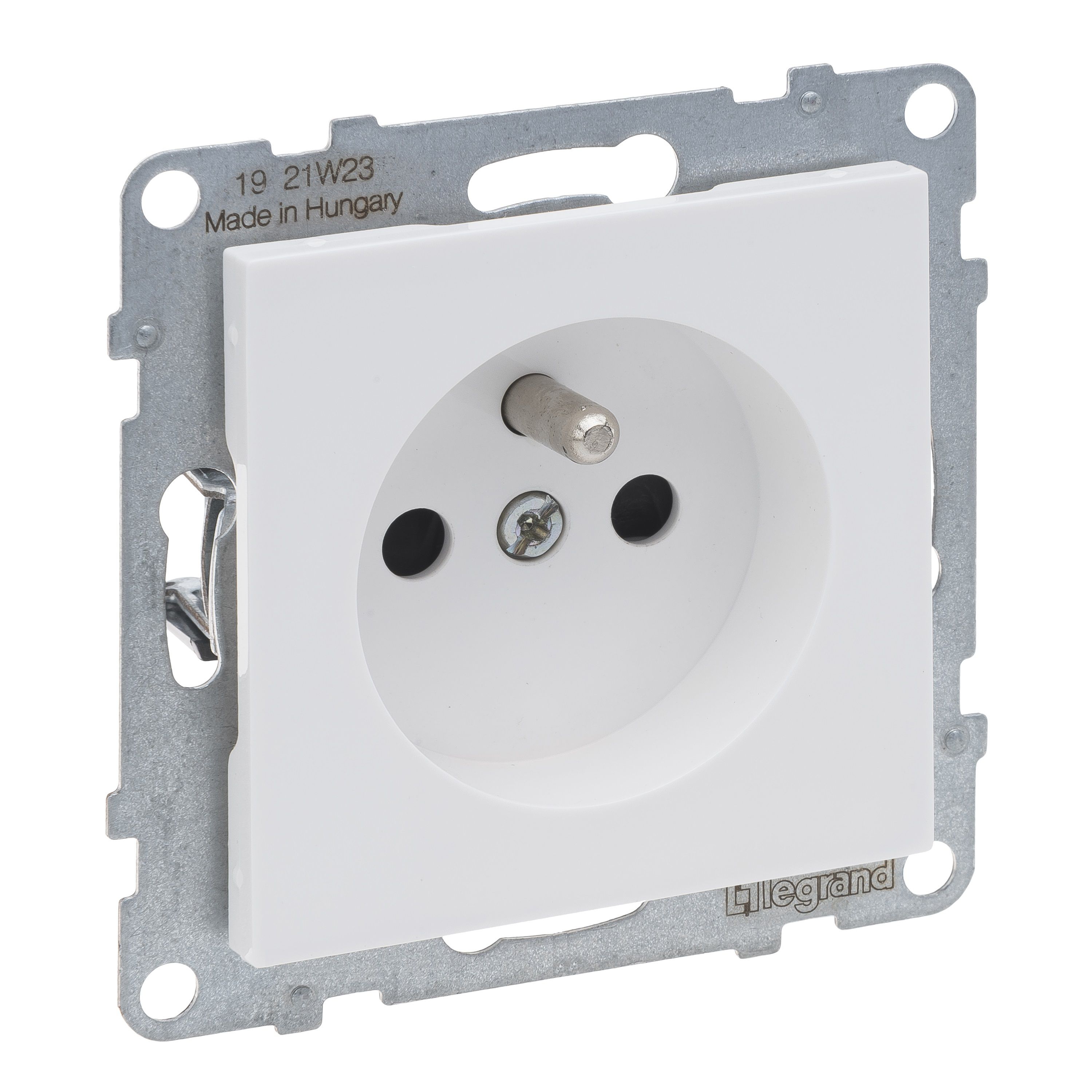 Legrand 765180 SEANO Steckdose französischer/ belgischer Standard, Steckklemmen, mit erhöhtem Berührungsschutz, Ultraweiß