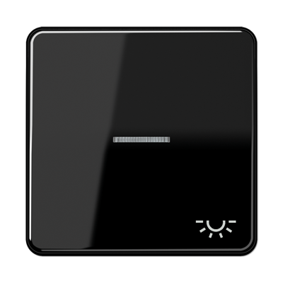 Jung CD590KO5LSW Wippe mit Lichtleiter, Symbol Licht, Duroplast, Serie CD, schwarz
