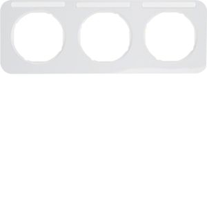 Berker 10132179 Rahmen 3-fach mit Beschriftungsfeld, R.1, polarweiß glänzend