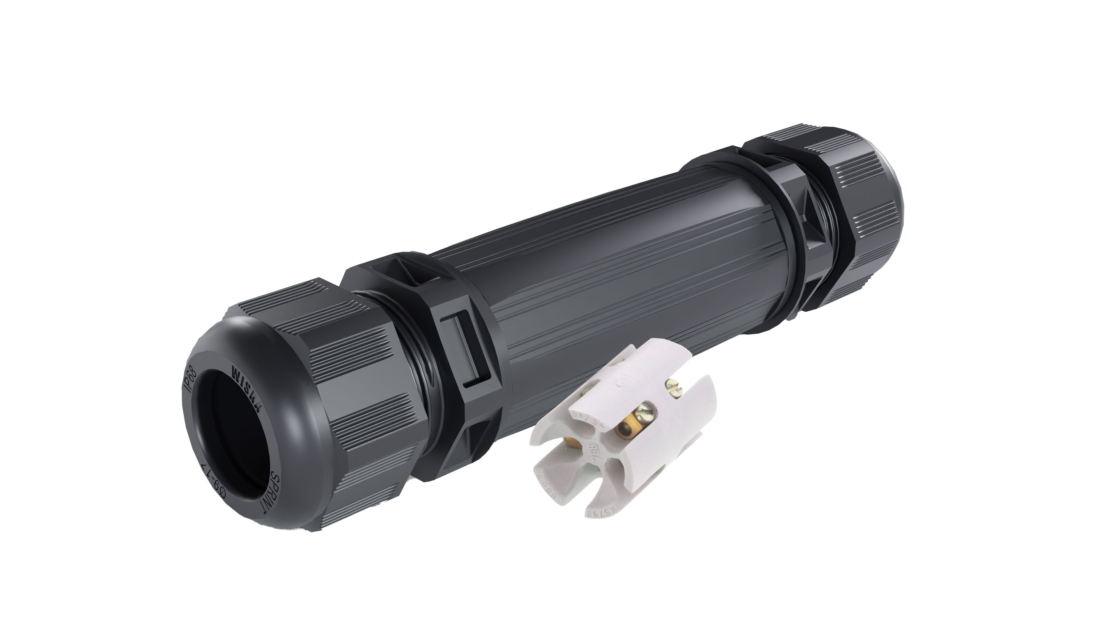 WISKA 10112268 Kabelverbinder mit Kabelverschraubung M25, schwarz