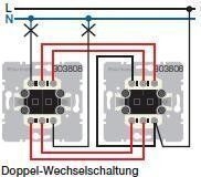 Berker 303808 Doppel-Wechselschalter mit getrennten Eingangsklemmen