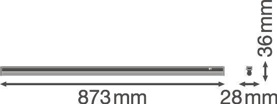 Ledvance Lin. Comp.Switch LED-Lichtleiste 12W, 3000K, mit Schalter, 900mm